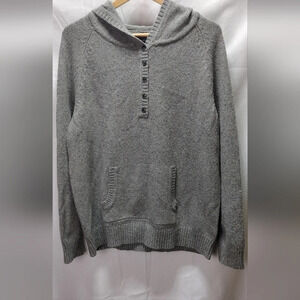 Patagonia Button Front Hoodie Wool Blend Pullover Sweater Women Size XL